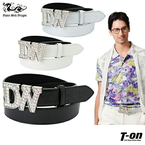ダンスウィズドラゴン ダンス ウィズ ドラゴン DANCE WITH DRAGON DWD メンズ レディース ベルト ロゴビジューバックルベルト パイソン柄型押し エンボスロゴ ラインストーン付 キラキラロゴバックル 【送料無料】 ゴルフ