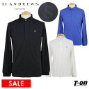 【30%OFF SALE】セントアンドリュース St ANDREWS メンズ ポロシャツ 長袖 STロゴジャガード シャドーデザイン 比翼仕立て ケルトロゴ刺繍...