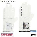 セントアンドリュース St ANDREWS メンズ グローブ ゴルフグローブ 左手用 片手用 合皮グローブ ケルトモチーフ 配色パイピング ロゴプリント 202...