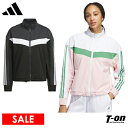 【30%OFF SALE】アディダス アディダスゴルフ adidas Golf 日本正規品 レディース ブルゾン トラックジャケット ツイストニット ストレッチ カラーブロック 配色切替 袖ラインデザイン ゴルフウェア