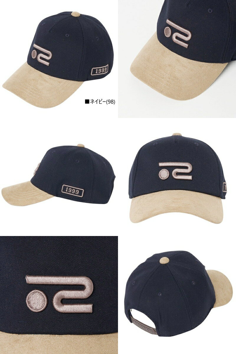 ロサーセン ROSASEN レディース キャップ 起毛ツイル素材 つばフェイクスエード 配色切替 サイズ調整可能 立体ロゴ刺繍 2025 秋冬 新作 ゴルフ 【送料無料】