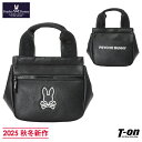 サイコバニー Psycho Bunny 日本正規品 メンズ レディース カートバッグ ラウンドバッグ ラウンドトートバッグ レザー調 マグネット開閉仕様 ラバー調バニーワッペン ロゴプリント 【送料無料】 2025 秋冬 新作 ゴルフ