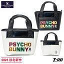 サイコバニー Psycho Bunny 日本正規品 メンズ レディース カートバッグ ラウンドバッグ トートバッグ ソフトレザー調 エナメル素材切替え カラフルロゴ アップリケロゴ バニー刺繍 2025 秋冬 新作 ゴルフ