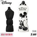 ディズニー Disney メンズ レディース ヘッドカバー フェアウェイウッド用 200cc対応 ミッキーマウス エナメルアップリケ刺繍 モノトーンデザイン 番...