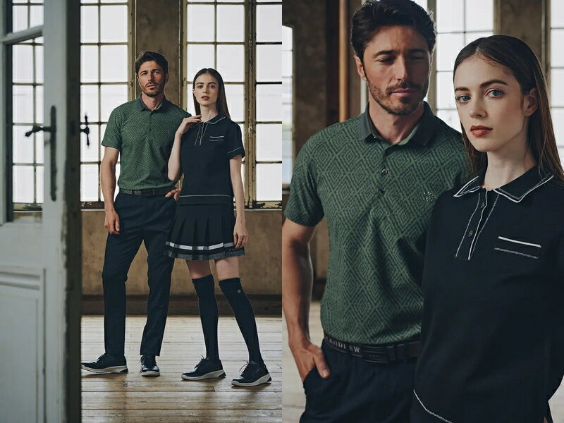 セントアンドリュース St ANDREWS メンズ ポロシャツ 半袖 ストレッチ 軽量 北陸地方産糸使用 ダイヤ柄プリント 総柄 ロゴワッペン ロゴプレート M〜3Lまでご用意 【送料無料】 2025 秋冬 新作 ゴルフウェア