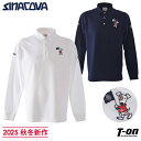シナコバ ウティリタ SINACOVA UTILITA メンズ ポロシャツ 長袖 ストレッチ ドッグモチーフ BAUBAUシリーズ 袖ロゴワッペン付 鹿の子素材 【送料無料】 2025 秋冬 新作 ゴルフウェア