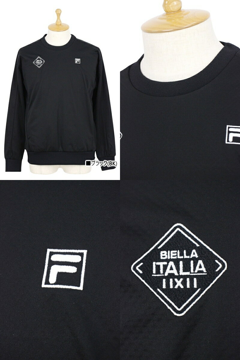 フィラ フィラゴルフ FILA GOLF メンズ ブルゾン クルーネック スニードジャック ライトボンディングブルゾン 防風 軽量 ストレッチ ロゴラインデザイン ウインドジャケット 2025 秋冬 新作 ゴルフウェア 【送料無料】