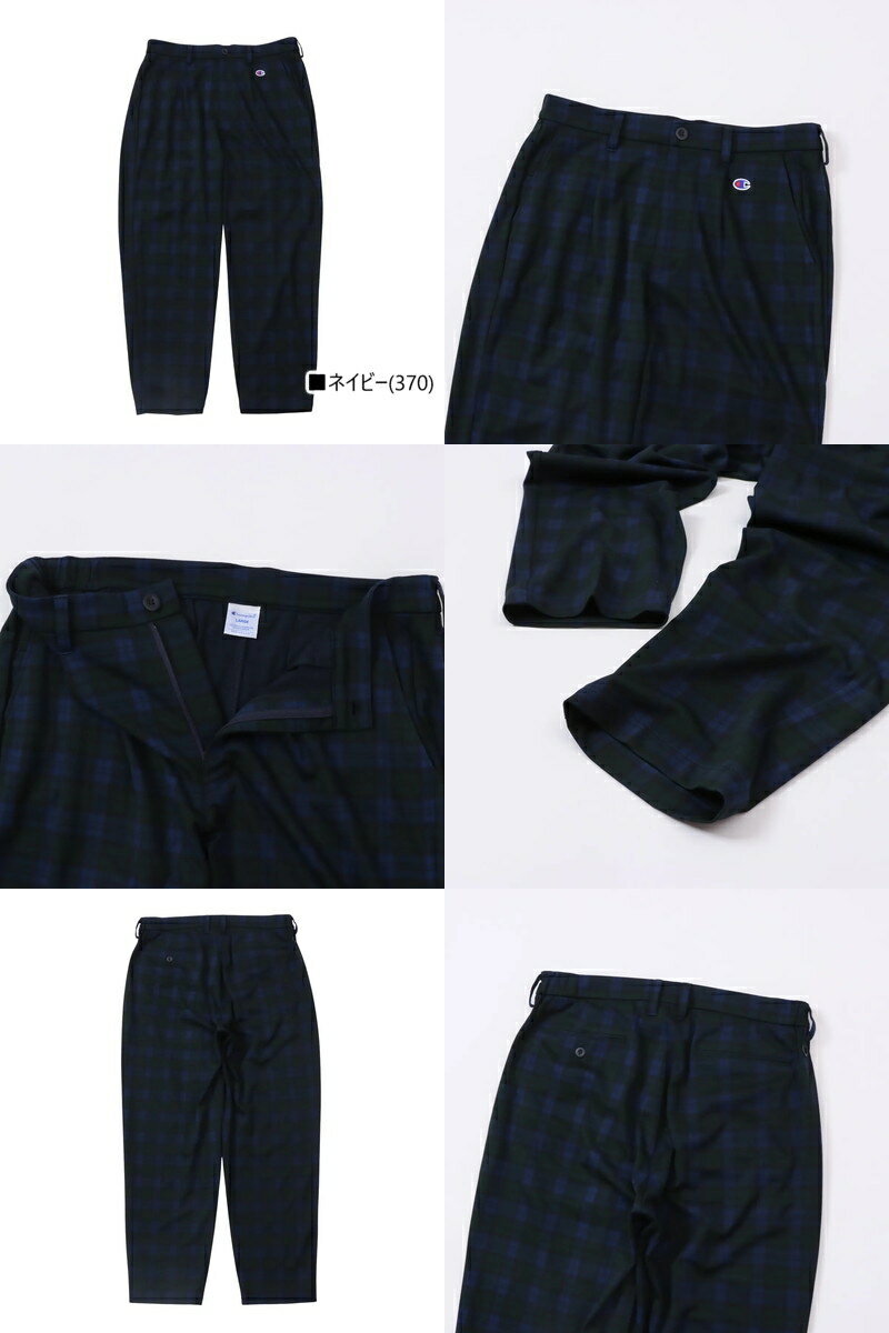 チャンピオン チャンピオン ゴルフ Champion 日本正規品 メンズ パンツ ロングパンツ ワンタック テーパードシルエット ウエスト一部ゴム入り チェック柄 ロゴワッペン 【送料無料】 2025 秋冬 新作 ゴルフウェア