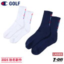 チャンピオン チャンピオン ゴルフ Champion 日本正規品 レディース ソックス レギュラーソックス 一部厚底パイルクッション アスレティックソックス リブソックス 抗菌防臭 ロゴジャガード 2025 秋冬 新作 ゴルフ