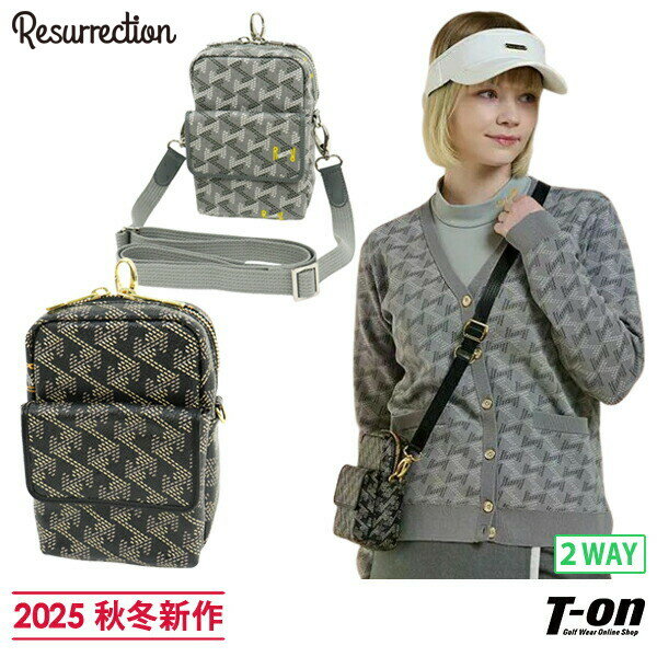 レザレクション Resurrection メンズ レディース カートバッグ カートポーチ ショルダーバッグにもなる ロロ 2WAY 幾何学柄 モノグラム柄 高級感 【送料無料】 2025 秋冬 新作 ゴルフ