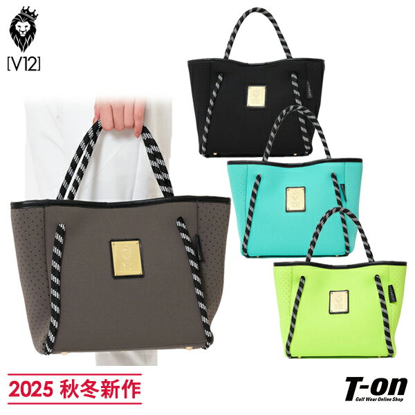 V12 ゴルフ ヴィ・トゥエルブ メンズ レディース カートバッグ トートバッグ ラウンドバッグ ネオプレーン生地 柄入りロープハンドル メタルロゴプレート S...