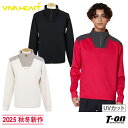 ビバハート VIVA HEART メンズ トレーナー ハーフジップ ハイネックにもなる ダンボールニット素材 シームレススタンドカラー ミドラー 異素材切替 ロゴプリント 【送料無料】 2025 秋冬 新作 ゴルフウェア