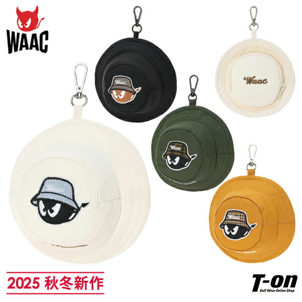 ワック WAAC 日本正規品 メンズ レディース ボールケース ボール3個用 ボールポーチ ボールホルダー バケットハット型 ワッキーロゴ刺繍 2025 秋冬 新作 ゴルフ 【送料無料】