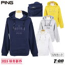 ピン PING メンズ パーカー トレーナー フーディー スウェット プルオーバー UVカット 吸水速乾 ロゴプリント 杢調 M~3L 【送料無料】 2025 秋冬 新作 ゴルフウェア