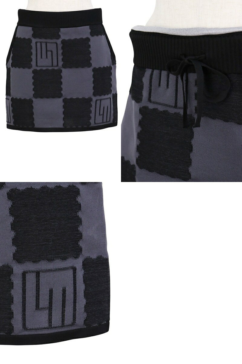 ラウドマウス ゴルフ LOUDMOUTH GOLF 日本正規品 日本規格 レディース スカート ニットスカート 蓄熱裏地 ウエストゴム プルオン仕様 ブロックチェック柄 ロゴジャガード 【送料無料】 2025 秋冬 新作 ゴルフウェア