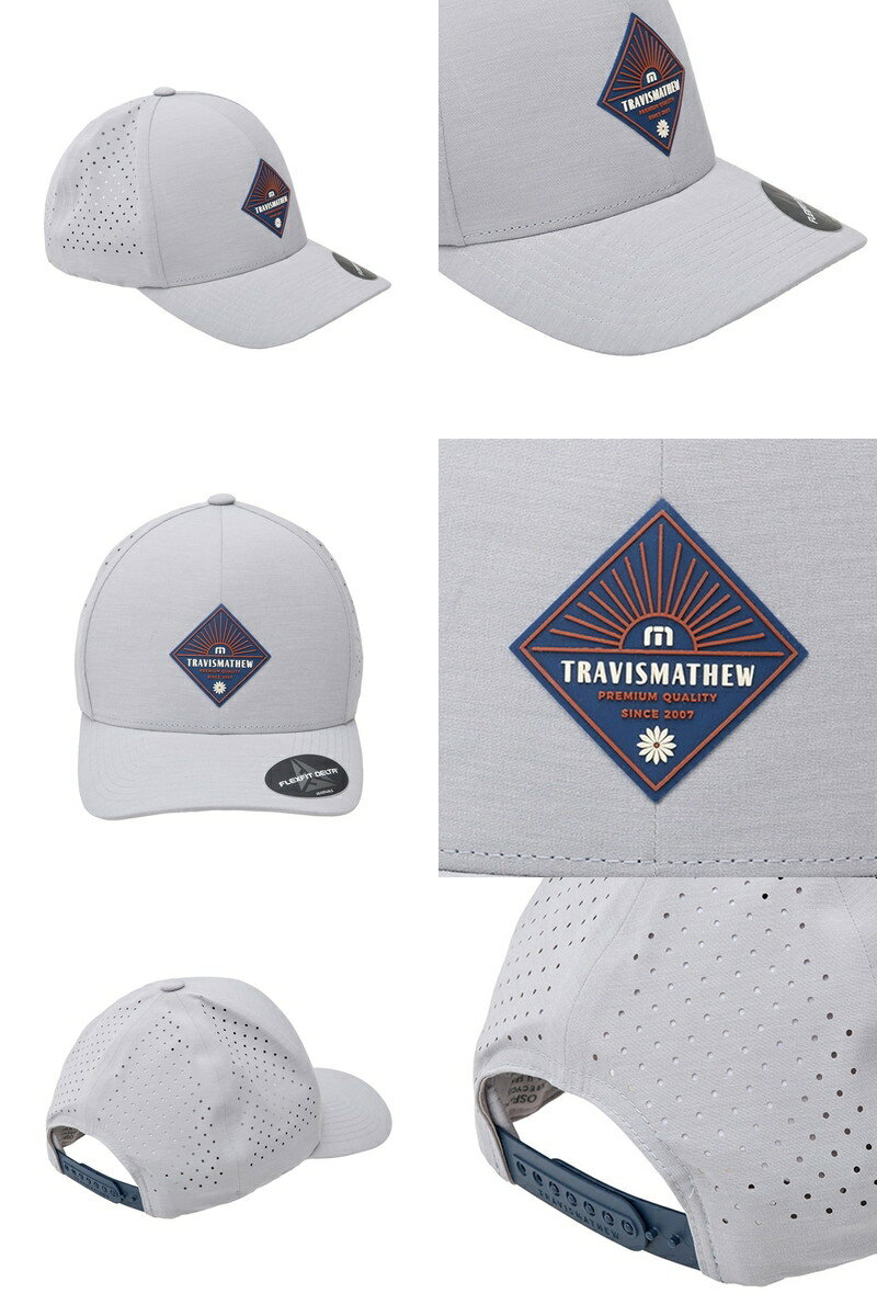 【30％OFF SALE】トラヴィスマシュー TRAVISMATHEW メンズ キャップ パンチングメッシュキャップ フレックスフィット 太陽モチーフ ロゴワッペン 綿混素材 2025 秋冬 新作 ゴルフ