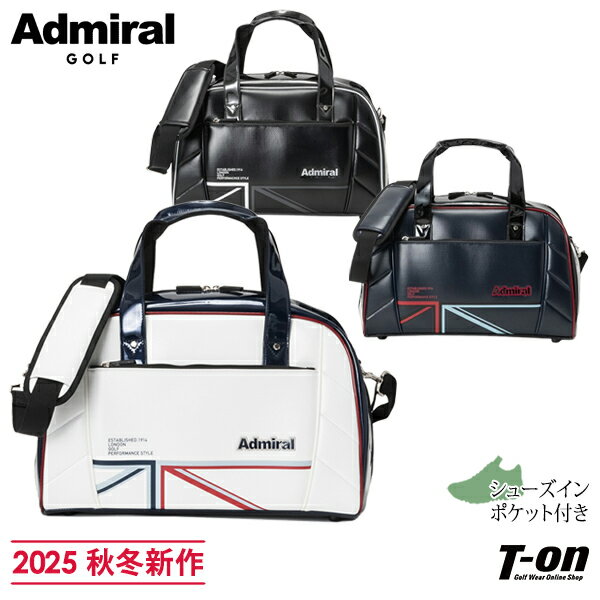 アドミラルゴルフ Admiral Golf 日本正規品 メンズ レディース ボストンバッグ シューズインポケット付き 型押しレザー調 エナメル切替 ランパントワ...