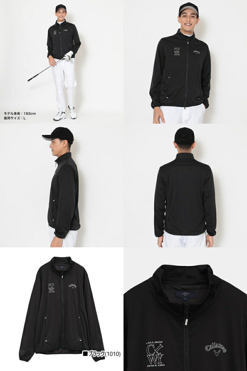 キャロウェイ アパレル キャロウェイ ゴルフ Callaway APPAREL メンズ ブルゾン スタンドカラー ストレッチ 撥水 防風 高機能素材 ウインドブレーカー メッシュ裏地 フルジップブルゾン ロゴプリント 【送料無料】 2025 秋冬 新作 ゴルフウェア