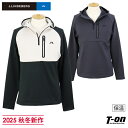 Jリンドバーグ J.LINDEBERG 日本正規品 メンズ トレーナー パーカー ハーフジップアップ フード付き 裏起毛 保温 ラグランスリーブ ブリッジロゴワッペン Quarter Zip Hood パーカー 【送料無料】 2025 秋冬 新作 ゴルフウェア