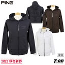 ピン PING メンズ ブルゾン パーカー フルジップフーディー ジャージ風素材 一部裏起毛 保温 バックエンボスロゴデザイン M〜3Lまでご用意 【送料無料】...