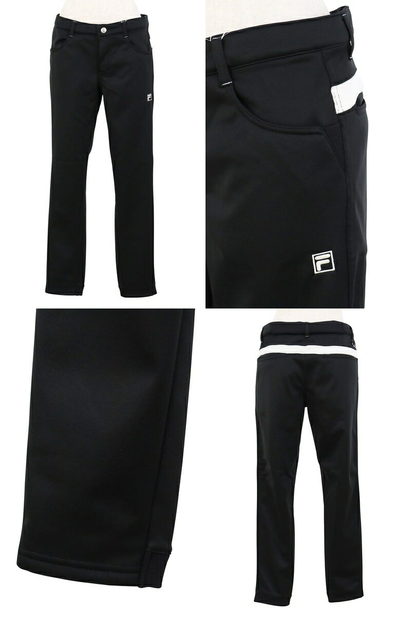 フィラ フィラゴルフ FILA GOLF レディース パンツ ロングパンツ ストレッチボンディングパンツ ジョガーパンツ 保温 防風 撥水 透湿 裏フリース 配色リブ切替えデザイン ロゴ刺繍 2025 秋冬 新作 ゴルフウェア 【送料無料】