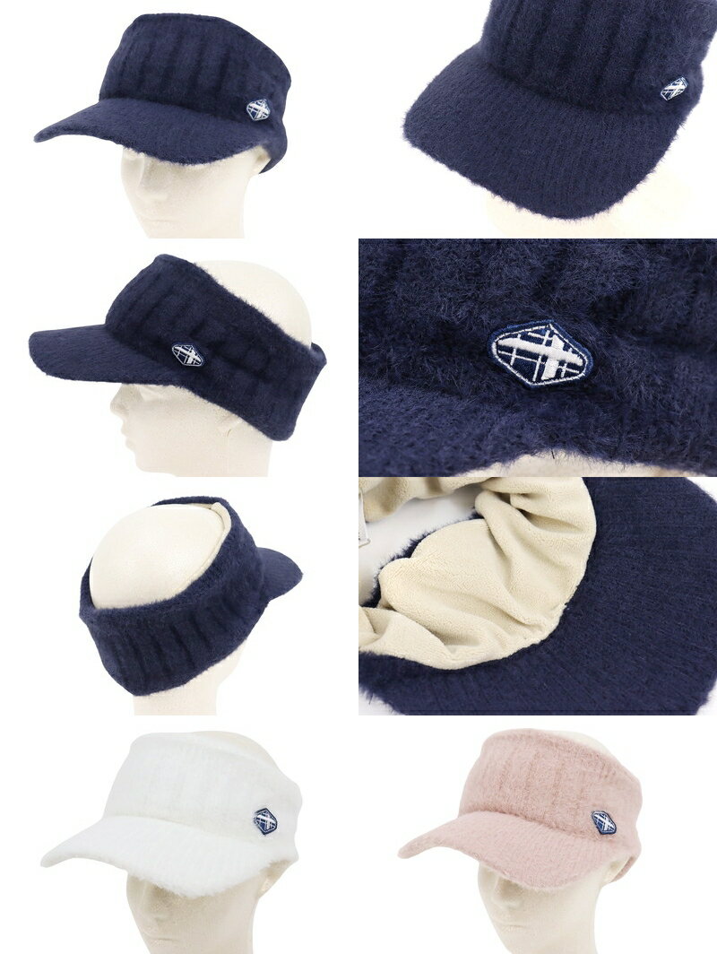 【ブラックフライデーP10倍】フィドラ FIDRA レディース サンバイザー ニットバイザー シャギーニット 内側フリース 保温 リブ編み立て ロゴワッペン 2025 秋冬 新作 ゴルフ 【送料無料】