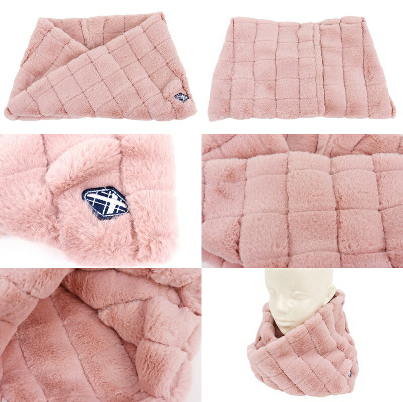 【ブラックフライデーP10倍】フィドラ FIDRA レディース ネックウォーマー スヌード風ネックウォーマー 保温 フェイクファー 格子状 チェック柄ワッペン付 2025 秋冬 新作 ゴルフ