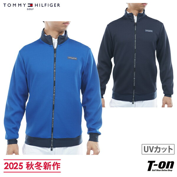 トミー ヒルフィガー ゴルフ TOMMY HILFIGER GOLF 日本正規品 メンズ ブルゾン スウェットジャケット UVカット ワッフル素材 ファスナープリント シリコンワッペン 【送料無料】 2025 秋冬 新作 ゴルフウェア