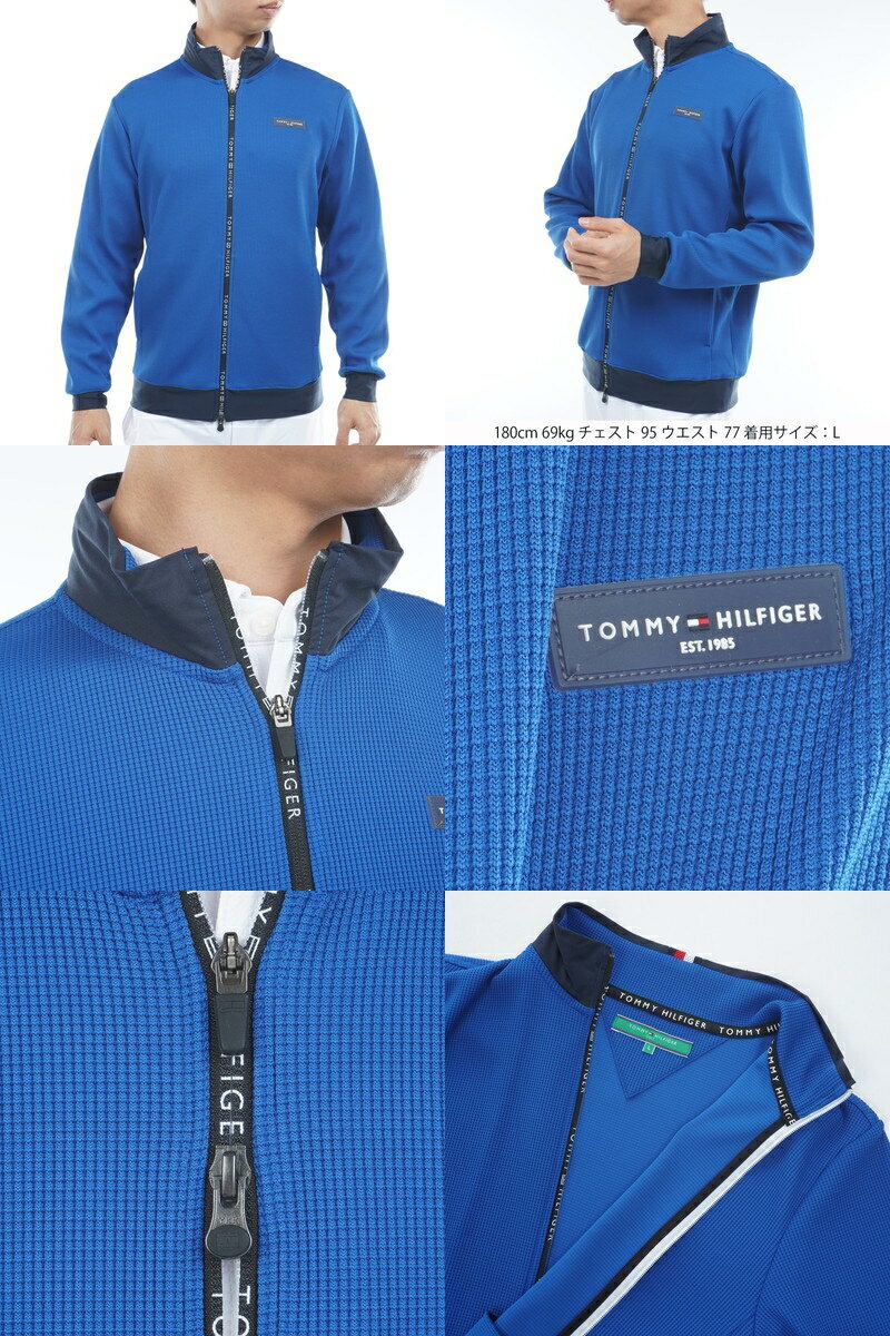 トミー ヒルフィガー ゴルフ TOMMY HILFIGER GOLF 日本正規品 メンズ ブルゾン スウェットジャケット UVカット ワッフル素材 ファスナープリント シリコンワッペン 【送料無料】 2025 秋冬 新作 ゴルフウェア