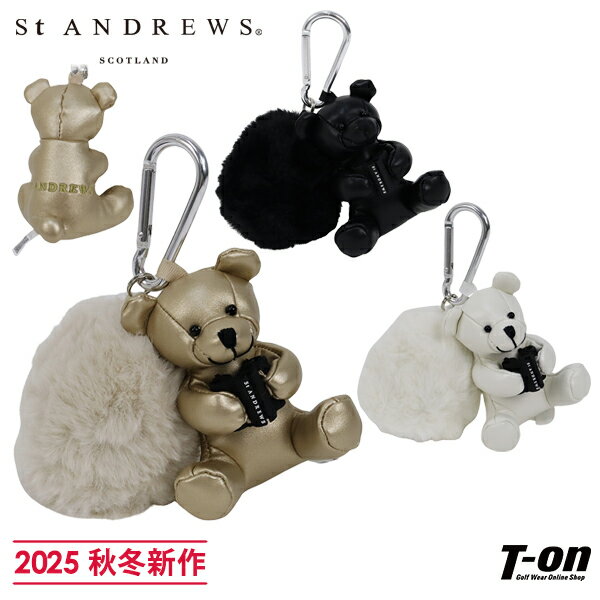セントアンドリュース St ANDREWS メンズ レディース ボールホルダー ティ挿し付き ベアティー挿し&フェイクファーボールホルダー ボール1個用 カラビ...