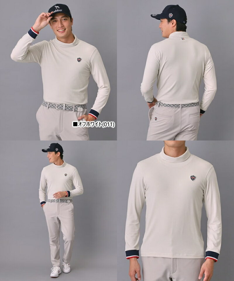 アダバット adabat メンズ ハイネックシャツ 長袖 モックネックシャツ 【新レーベル ADABAT NAVY】吸湿発熱 サーモスムースモックT 【送料無料】 2025 秋冬 新作 ゴルフウェア