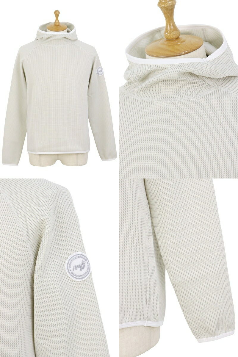 モコ MOCO スツールズ STOOLS メンズ パーカー フード付きプルオーバー ニット風トレーナー ハイネック 杢調 ロゴワッペン 【送料無料】 2025 秋冬 新作 ゴルフウェア