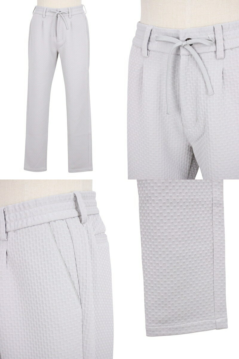 トラット TRATTO スツールズ STOOLS メンズ パンツ ロングパンツ ワンタック イージーパンツ ウエストゴム入り エンボス素材 ロゴ刺繍 【送料無料】 2025 秋冬 新作 ゴルフウェア