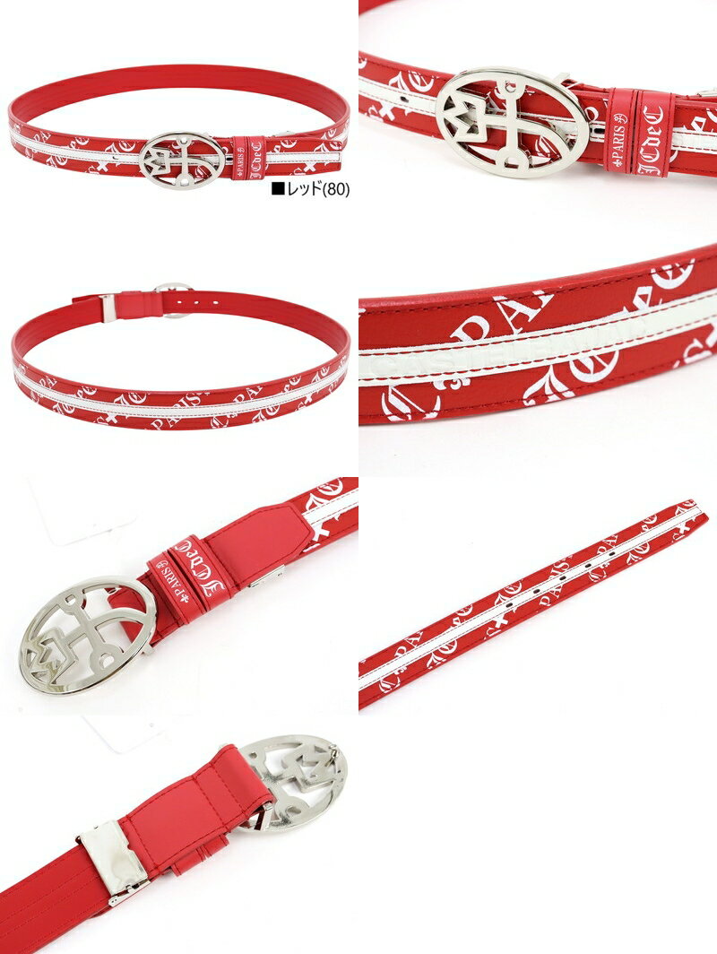 カステルバジャックスポーツ CASTELBAJAC SPORT メンズ ベルトレザー調 英字プリント柄 家紋ロゴバックル 【送料無料】 2025 秋冬 新作 ゴルフ