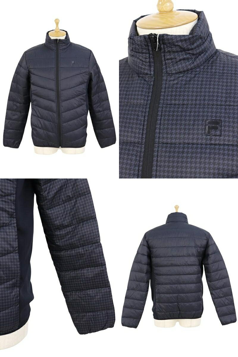 フィラ フィラゴルフ FILA GOLF メンズ ブルゾン 中綿ブルゾン ダウンブルゾン ダウン混 洗えるダウン 保温 撥水 脇ストレッチ素材切替 千鳥チェック柄 M〜3L 【送料無料】 2025 秋冬 新作 ゴルフウェア