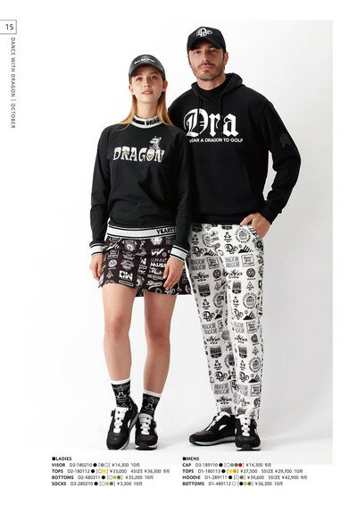 ダンスウィズドラゴン ダンス ウィズ ドラゴン DANCE WITH DRAGON DWD レディース トレーナー ハイネック ジャージプルオーバー UVカット 吸水速乾 メタリックロゴ チビドラ スパンコール刺繍 ライン入りラメリブ切替 【送料無料】 2025 秋冬 新作 ゴルフウェア