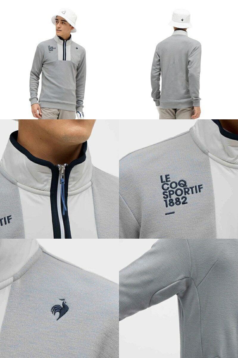 ルコックスポルティフ ゴルフ ルコック le coq sportif GOLF メンズ トレーナー ハーフジップアップ ハイネックにもなる セーターライクスウェット UVカット 保温 裏微起毛感 立体パターン設計【送料無料】2025 秋冬 新作 ゴルフウェア