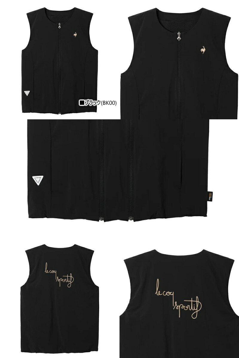 ルコックスポルティフ ゴルフ ルコック le coq sportif GOLF レディース ベスト クルーネック 丸首 ストレッチ コーデュラナイロン素材 撥水 蓄熱 保温 一部起毛一体型メッシュ裏地付き【送料無料】2025 秋冬 新作 ゴルフウェア