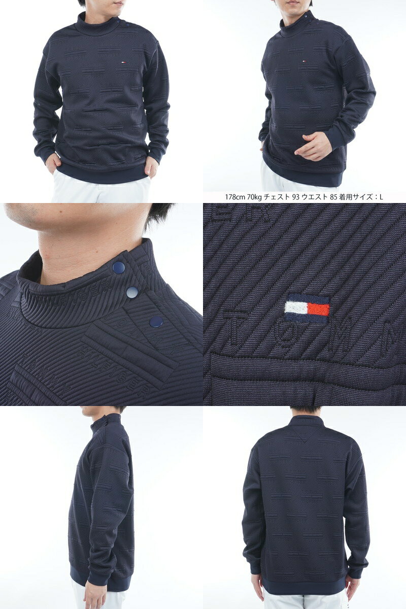 トミー ヒルフィガー ゴルフ TOMMY HILFIGER GOLF 日本正規品 メンズ トレーナー ハイネック モックネックプルオーバー ストレッチ ロゴジャガードキルトデザイン 【送料無料】 2025 秋冬 新作 ゴルフウェア