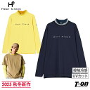 ヒールクリーク Heal Creek メンズ ハイネックシャツ 長袖 モックネックシャツ UVカット 吸水速乾 ロゴプリント ベアスムース 衿リブシャツ 【送料無料】 2025 秋冬 新作 ゴルフウェア