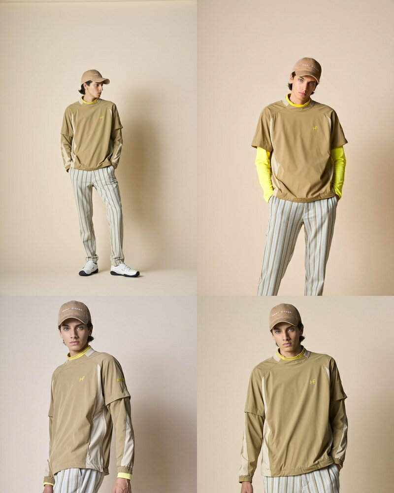 ヒールクリーク Heal Creek メンズ ブルゾン スニードジャック 半袖にもなる プルオーバーブルゾン 2WAY 撥水 ストレッチタフタ 裏地付 バイカラーデザイン 【送料無料】 2025 秋冬 新作 ゴルフウェア