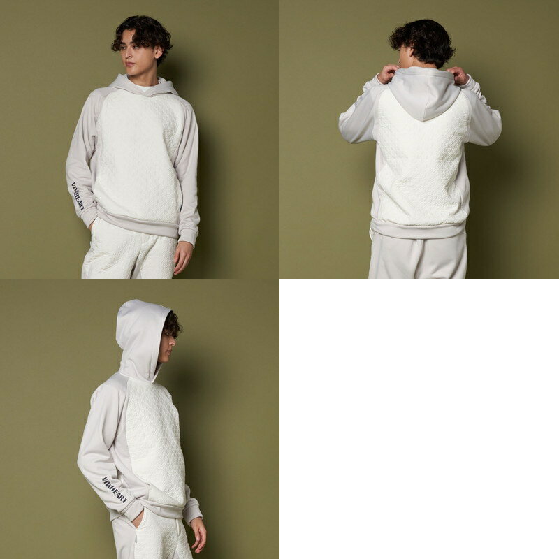 ビバハート VIVA HEART メンズ パーカー フード付きトレーナー 保温 防寒 異素材コンビ 中綿入りタフタ×裏フリース素材 千鳥格子柄 ピンソニック加工 オーロラロゴプリント M〜3Lまでご用意 【送料無料】 2025 秋冬 新作 ゴルフウェア