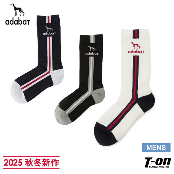 アダバット adabat メンズ ソックス 【新レーベル ADABAT NAVY】ラインレギュラーウォームソックス 2025 秋冬 新作 ゴルフ