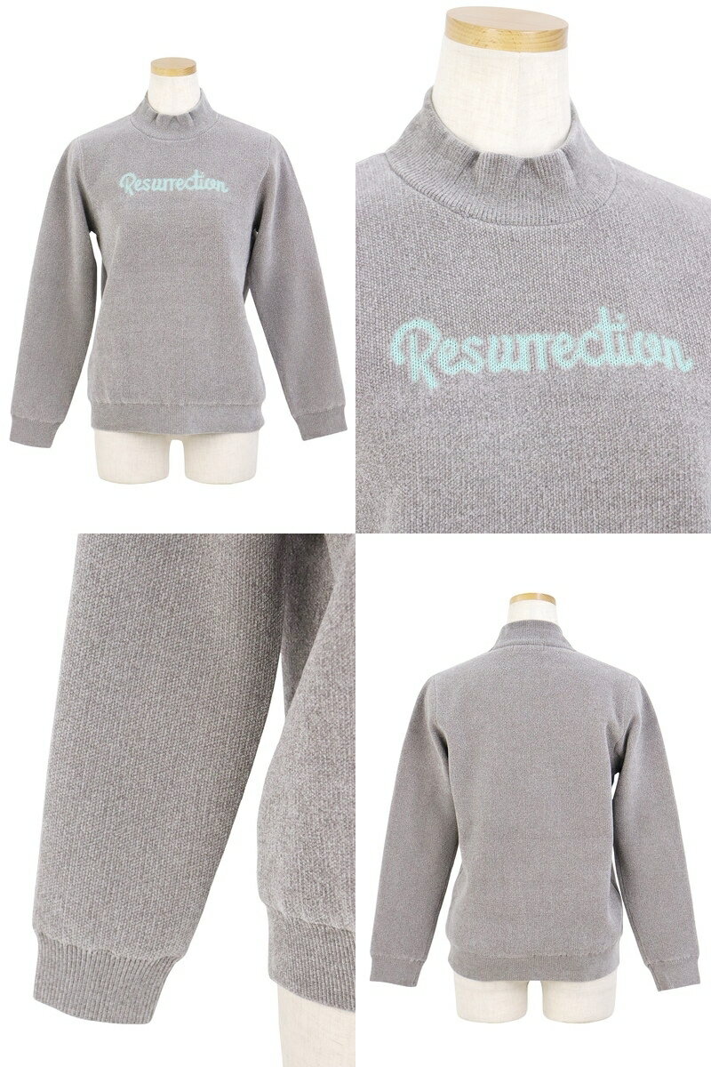レザレクション Resurrection レディース セーター ハイネックニット 防風裏地付 配色ロゴデザイン モールヤーン ふんわりニット プルオーバー 【送料無料】 2025 秋冬 新作 ゴルフウェア