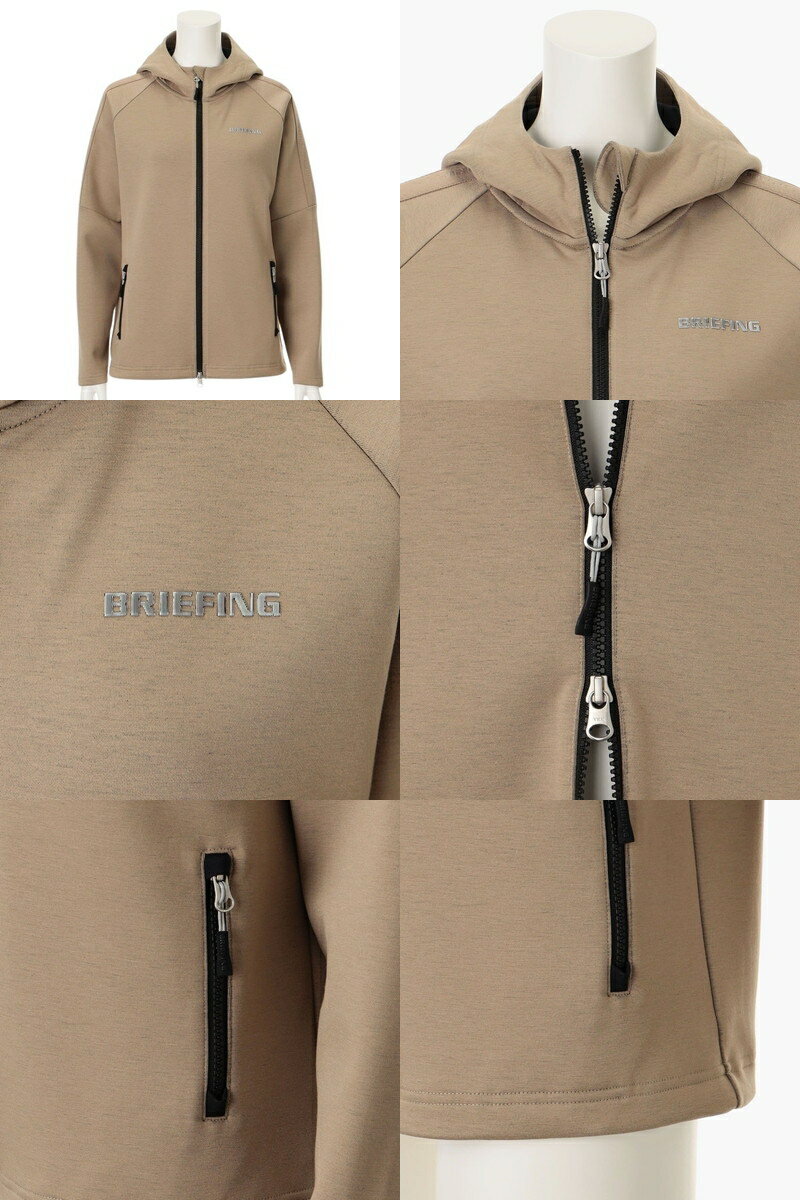 ブリーフィング ゴルフ BRIEFING GOLF レディース パーカー ブルゾン フーディー ダンボールニット ストレッチ ロゴラインデザイン バックエンボスロゴ 【送料無料】 2025 秋冬 新作 ゴルフウェア