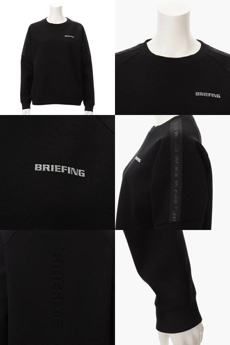 ブリーフィング ゴルフ BRIEFING GOLF レディース トレーナー クルーネック ダンボールニット プルオーバー 袖ロゴラインデザイン バックエンボスロゴ 【送料無料】 2025 秋冬 新作 ゴルフウェア