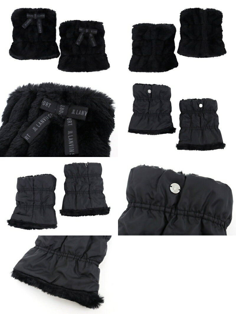 ランバン スポール LANVIN SPORT 日本正規品 レディース レッグウォーマー ボアレッグカバー リバーシブル 中綿入り 保温 防寒 防風 2WAY シャーリングデザイン ファー素材＆タフタ素材【送料無料】2025 秋冬 新作 ゴルフ