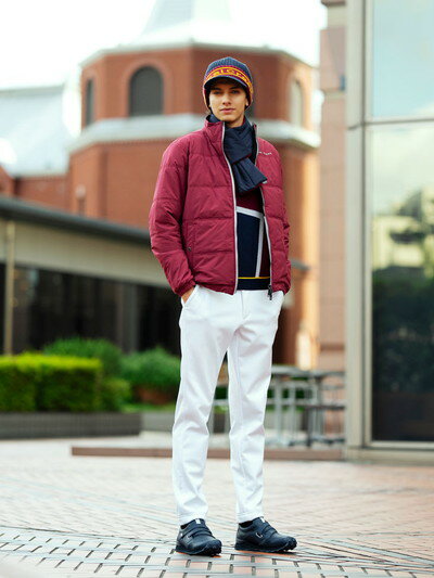 ヒールクリーク Heal Creek メンズ キャップ ニットキャップ ツバ付きニット帽 配色デザイン ロゴジャガード ロゴリブニットキャップ 【送料無料】 2025 秋冬 新作 ゴルフ