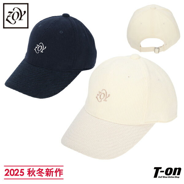 ゾーイ ZOY メンズ レディース キャップ コーデュロイ素材 ツバモール素材 異素材切替デザイン コーデュロイコンビキャップ ロゴ刺繍 【送料無料】 2025 秋冬 新作 ゴルフ