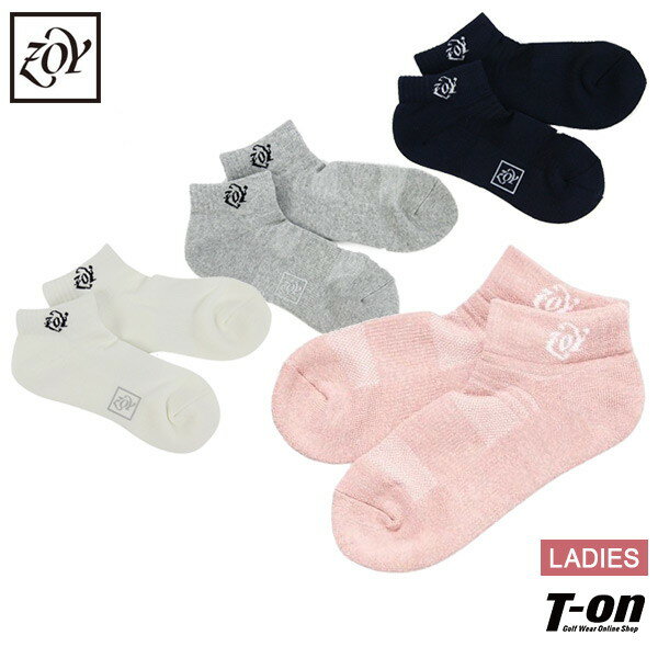 ゾーイ ZOY レディース ソックス スニーカー丈ソックス 抗菌防臭 足底パイルクッション ロゴジャカード..